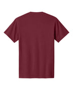 Rear View of Cardinal Port & Co Core Cotton Tee. PC54