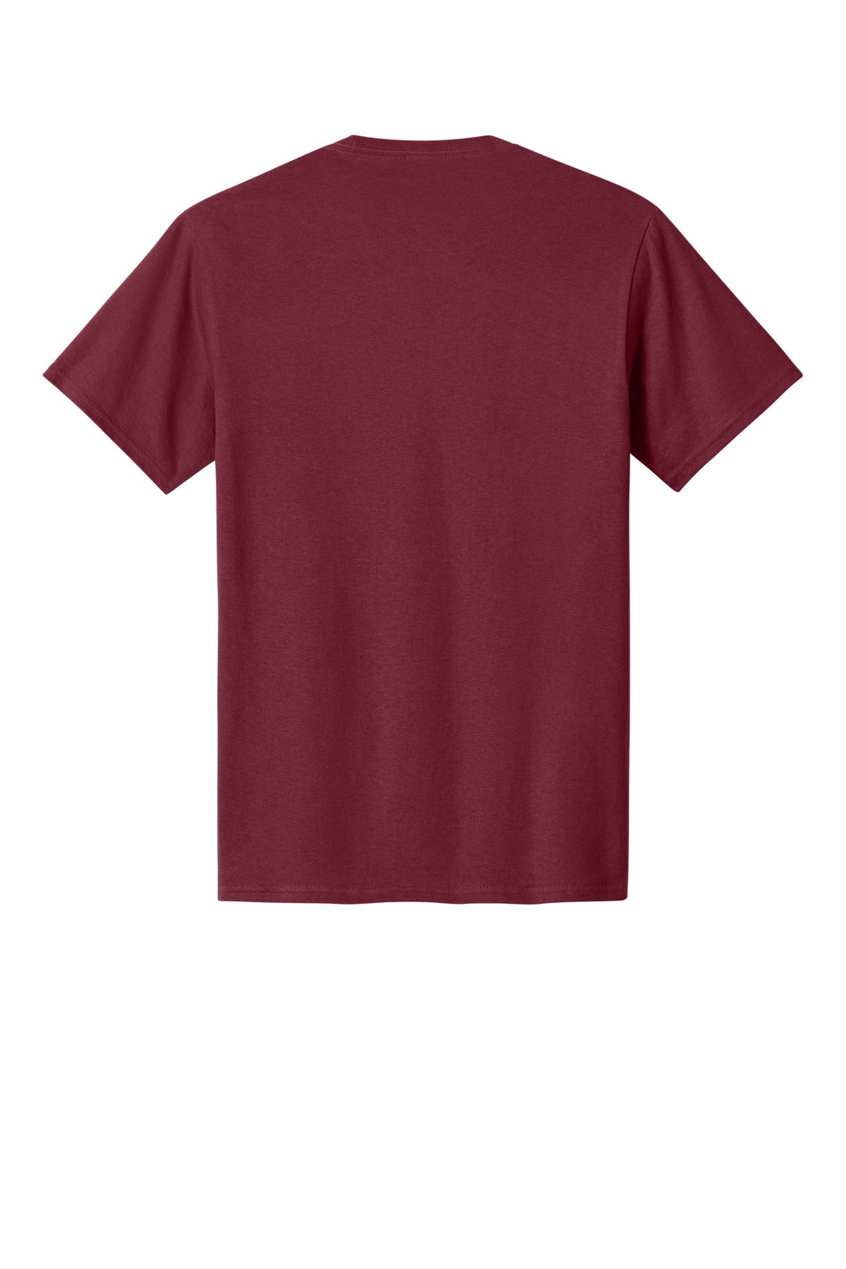 Rear View of Cardinal Port & Co Core Cotton Tee. PC54