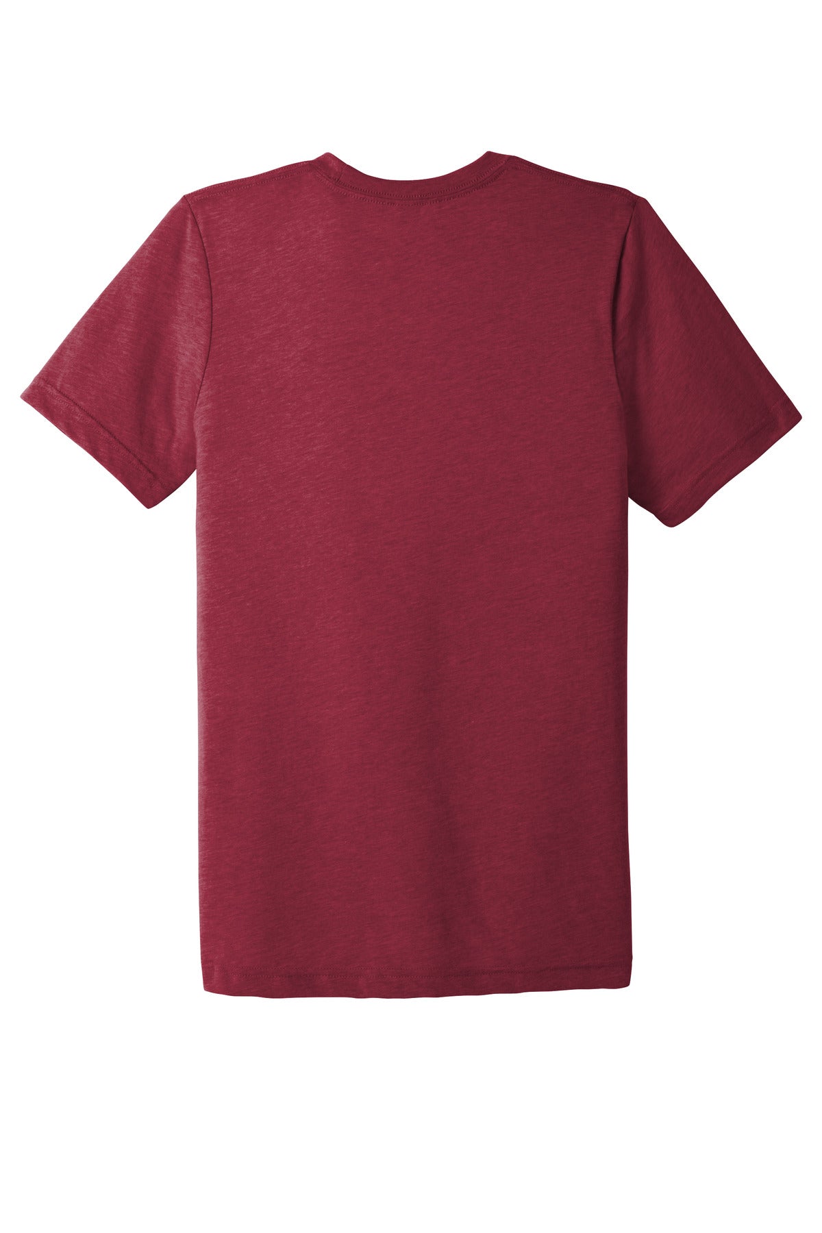 Rear View of Cardinal TB BELLA+CANVAS Unisex Triblend Short Sleeve Tee. BC3413
