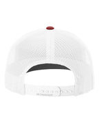 Rear View of Cardinal/ White Snapback Trucker Cap - 112
