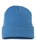 Rear View of Carolina Blue Cuffed Beanie - 1501KC