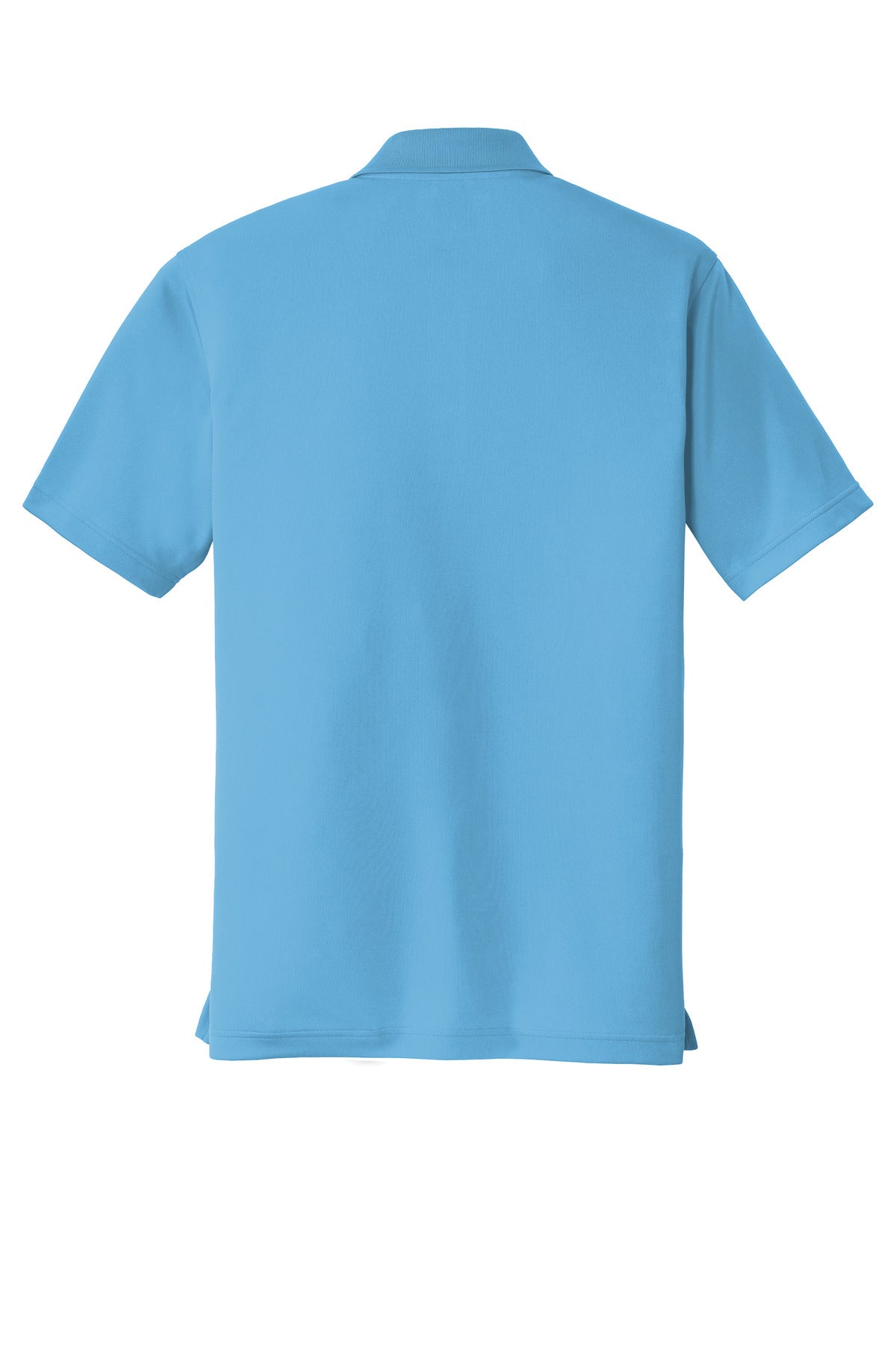 Rear View of Carolina Blue Port Authority Dry Zone UV Micro-Mesh Polo. K110
