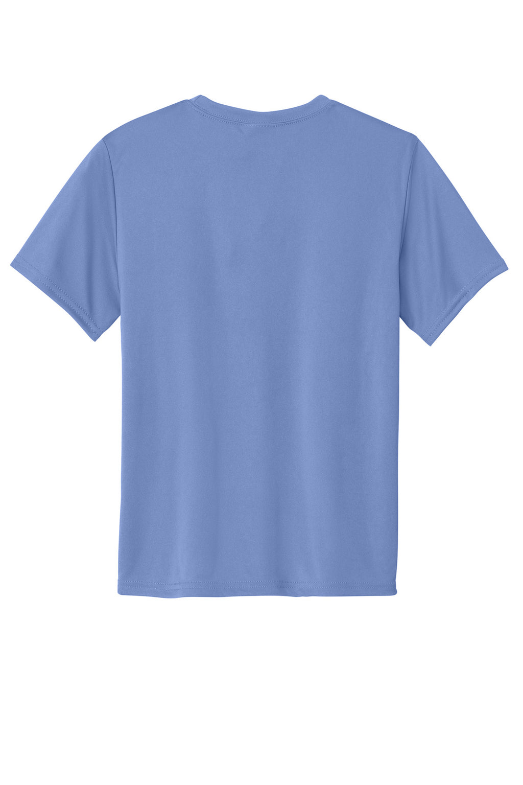 Rear View of Carolina Blue Port & Co Youth Performance Tee. PC380Y
