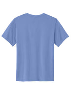 Rear View of Carolina Blue Port & Co Youth Performance Tee. PC380Y