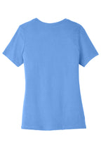 Rear View of CarolinaBl BELLA+CANVAS Women's Relaxed Jersey Short Sleeve Tee. BC6400