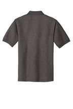 Rear View of Char Hthr Grey Port Authority Silk Touch Polo K500