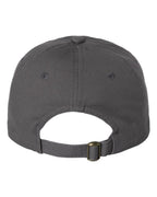 Rear View of Charcoal Bio-Washed Classic Dad Hat - VC300A