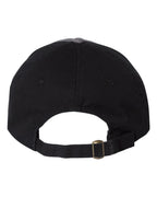 Rear View of Charcoal/ Black Bio-Washed Classic Dad Hat - VC300A