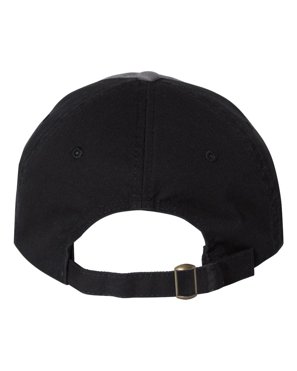 Rear View of Charcoal/ Black Bio-Washed Classic Dad Hat - VC300A