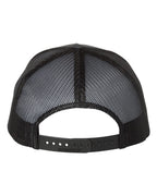 Rear View of Charcoal/ Black Five-Panel Trucker Cap - 112FP