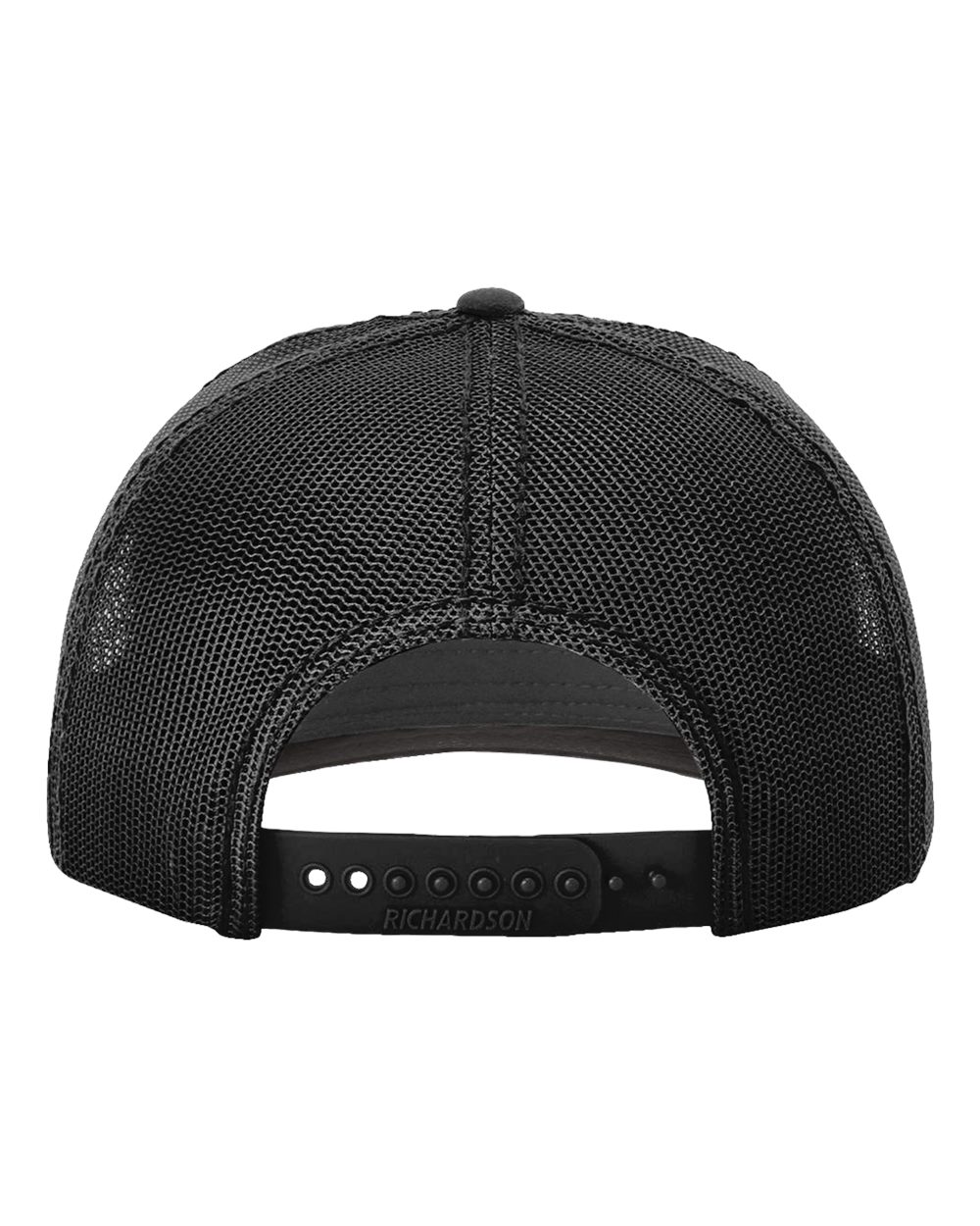 Rear View of Charcoal/ Black Fremont Trucker Cap - 112WF
