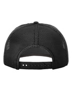 Rear View of Charcoal/ Black Fremont Trucker Cap - 112WF