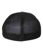 Rear View of Charcoal/ Black R-Flex Trucker Cap - 110