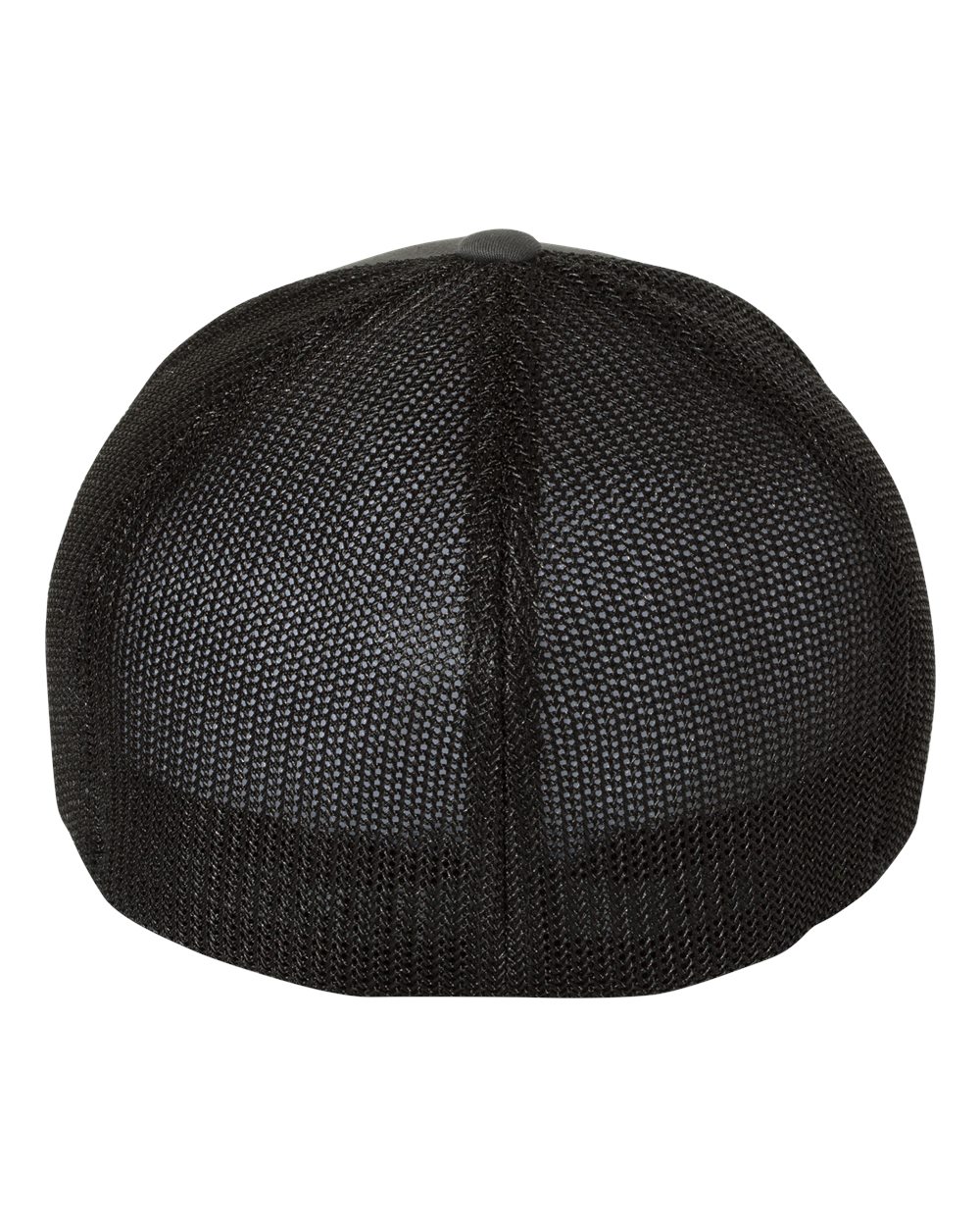 Rear View of Charcoal/ Black Trucker Cap - 6511