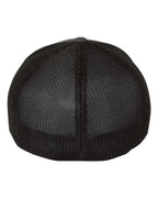 Rear View of Charcoal/ Black Trucker Cap - 6511