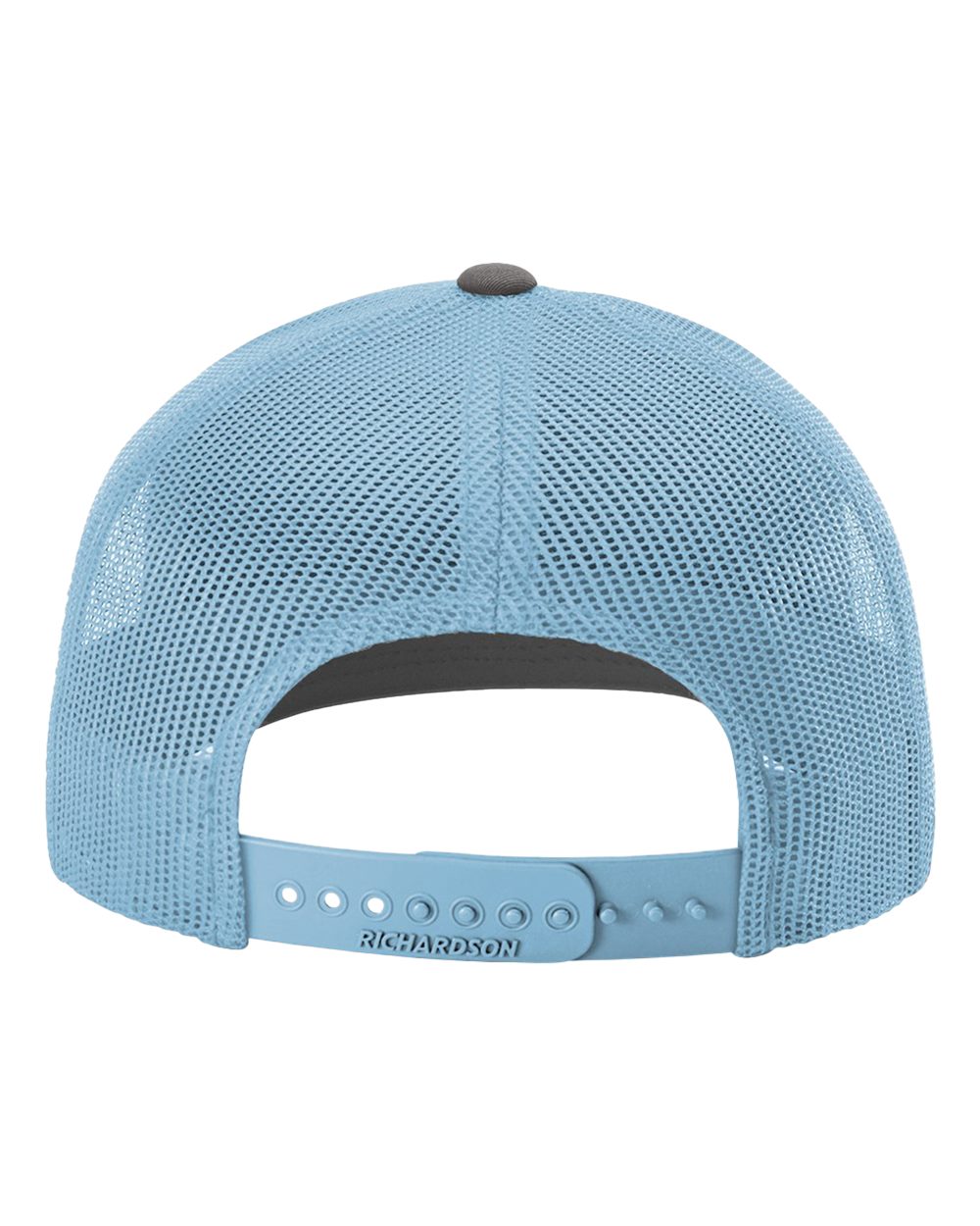 Rear View of Charcoal/ Columbia Blue Snapback Trucker Cap - 112