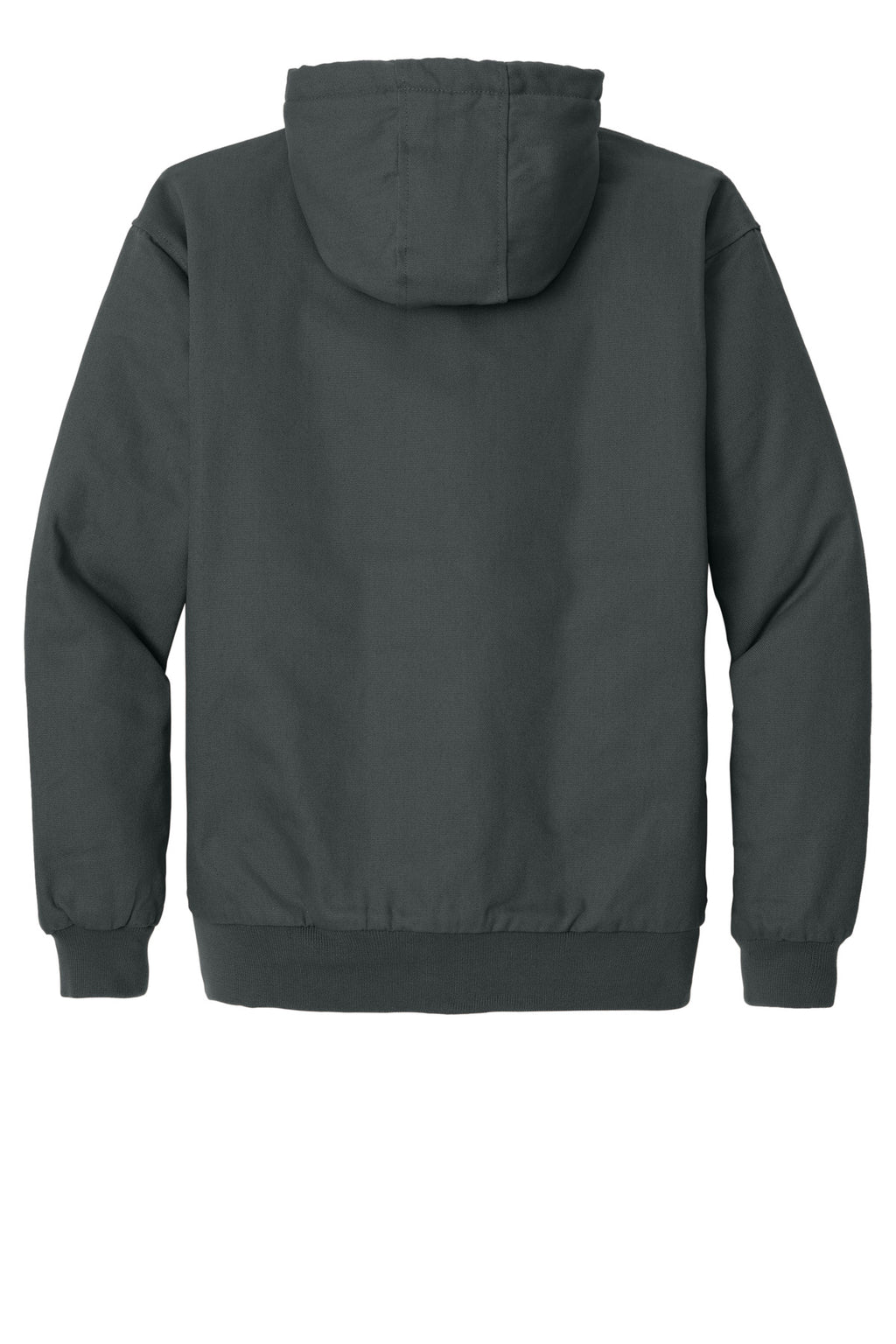 Rear View of Charcoal CornerStone - Duck Cloth Hooded Work Jacket. J763H