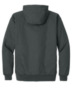 Rear View of Charcoal CornerStone - Duck Cloth Hooded Work Jacket. J763H