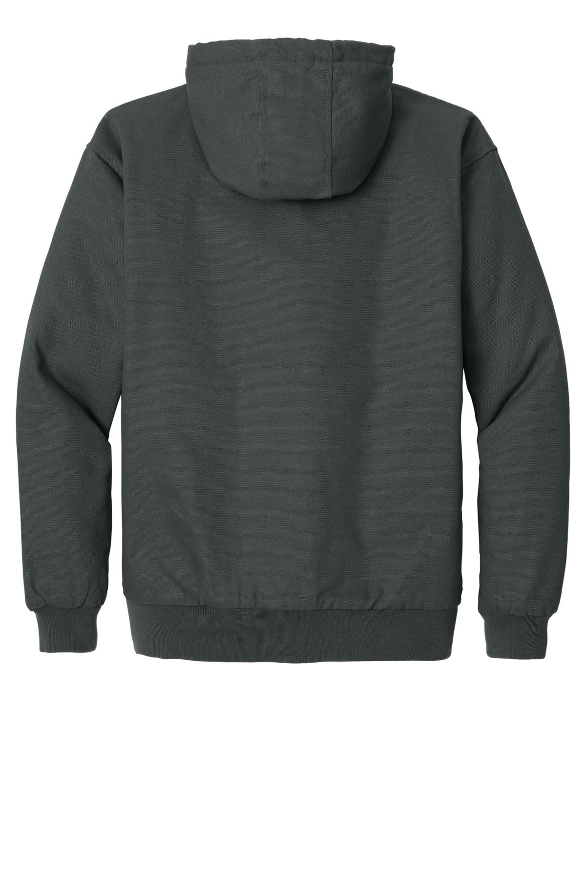 Rear View of Charcoal CornerStone - Duck Cloth Hooded Work Jacket. J763H