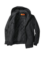 Rear View of Charcoal CornerStone - Duck Cloth Hooded Work Jacket. J763H