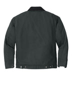Rear View of Charcoal CornerStone - Duck Cloth Work Jacket. J763