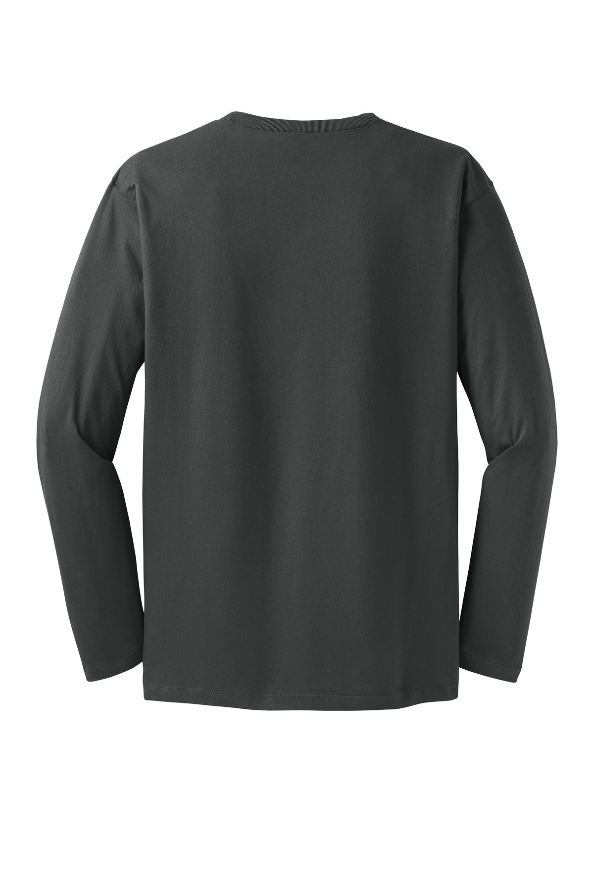 Rear View of Charcoal District Perfect Weight Long Sleeve Tee. DT105