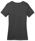 Rear View of Charcoal District Women's Perfect Weight Tee. DM104L