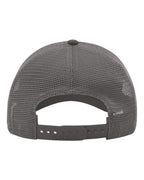 Rear View of Charcoal Garment-Washed Trucker Cap - 111