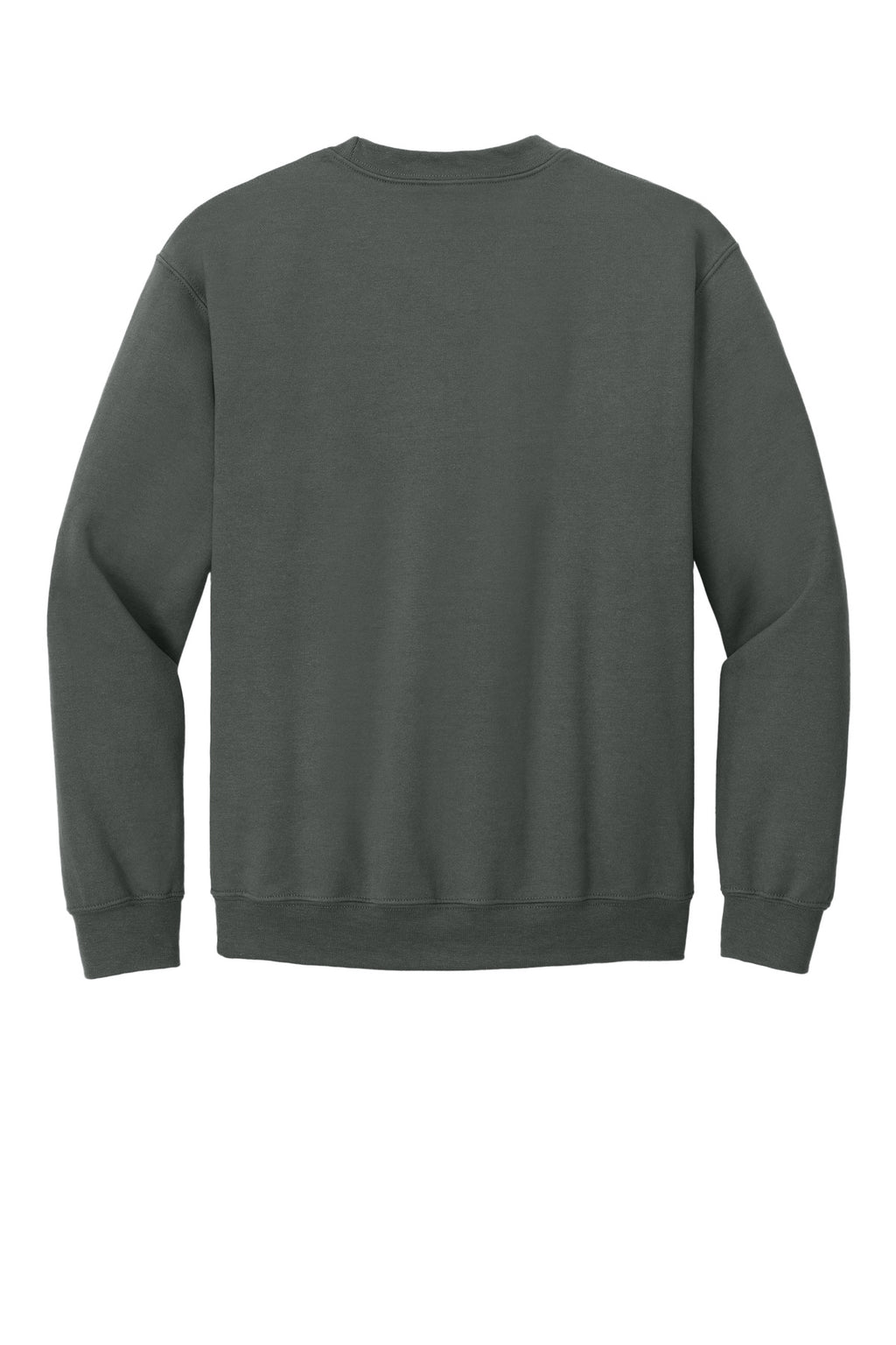 Rear View of Charcoal Gildan Heavy Blend Crewneck Sweatshirt. 18000