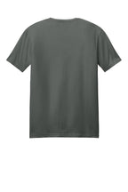 Rear View of Charcoal Gildan Softstyle T-Shirt. 64000