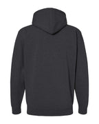 Rear View of Charcoal Heather Heavyweight Full-Zip Hooded Sweatshirt - IND4000Z