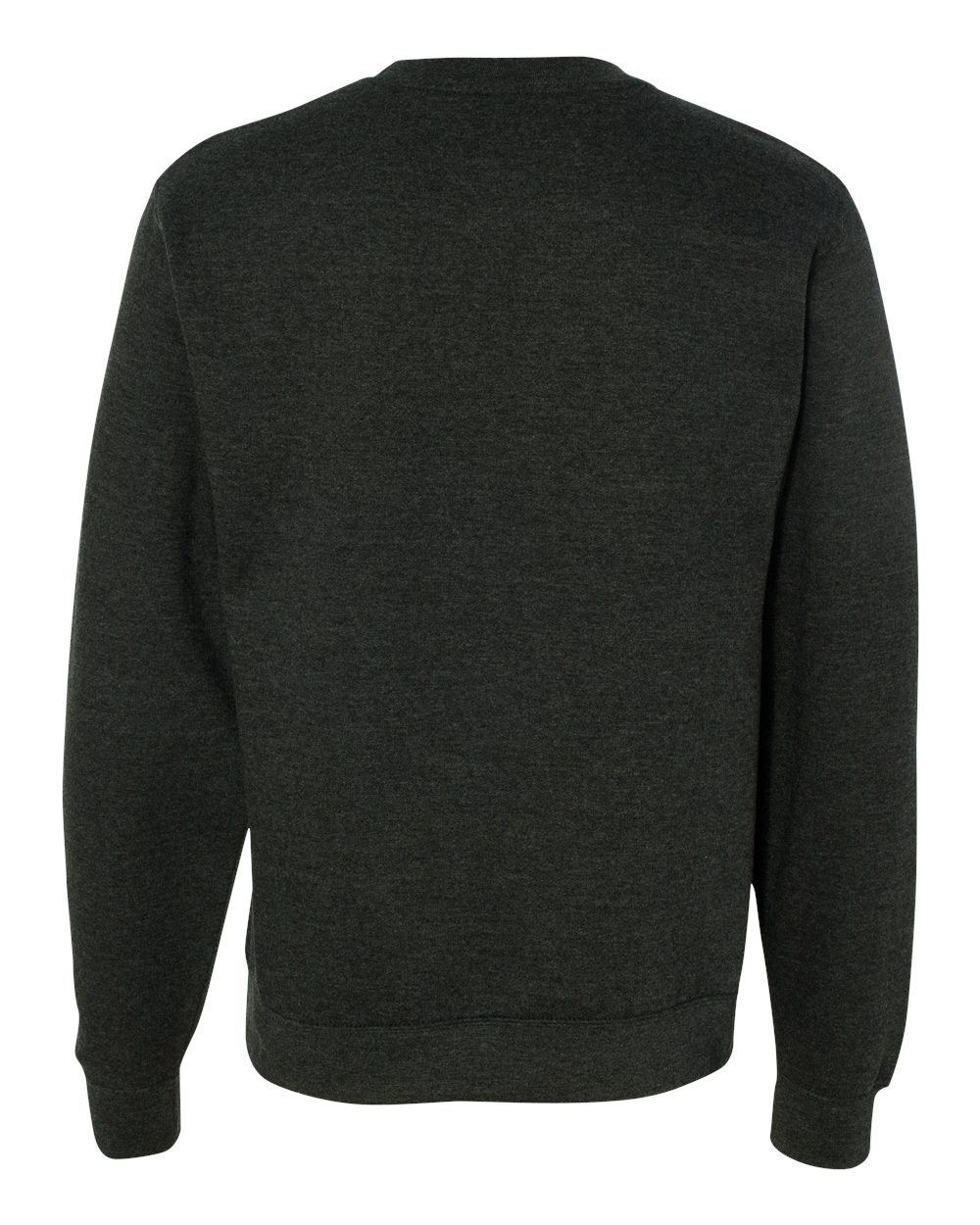 Rear View of Charcoal Heather Midweight Crewneck Sweatshirt - SS3000