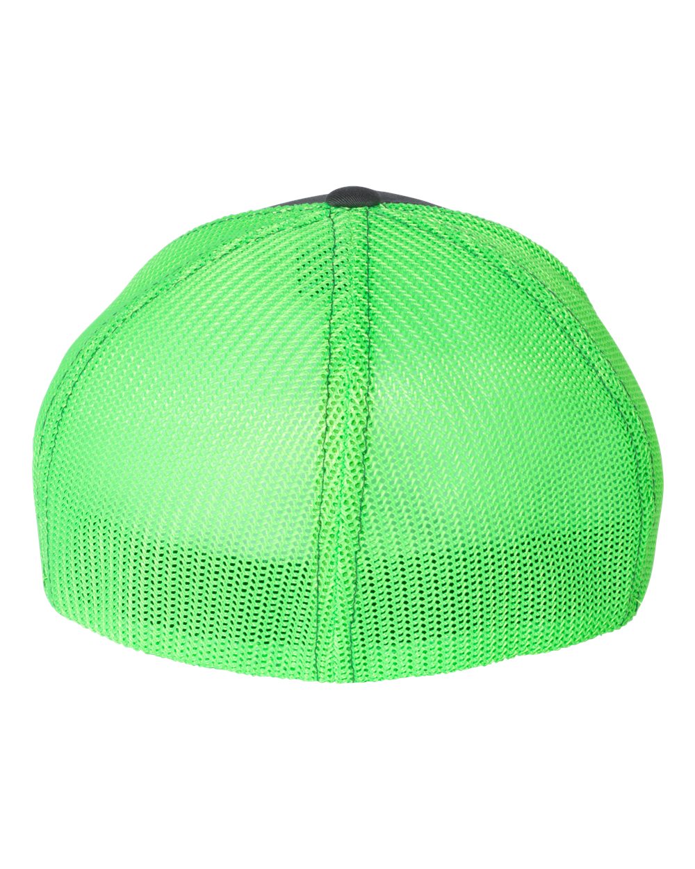 Rear View of Charcoal/ Neon Green R-Flex Trucker Cap - 110