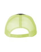 Rear View of Charcoal/ Neon Green Retro Trucker Cap - 6606