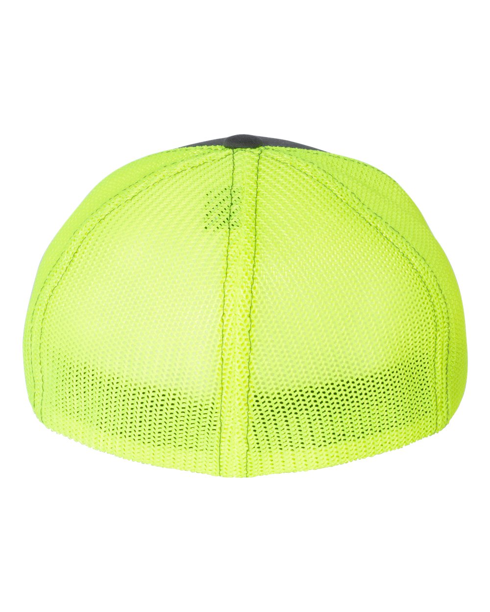 Rear View of Charcoal/ Neon Yellow R-Flex Trucker Cap - 110