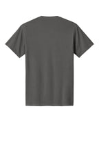 Rear View of Charcoal Port & Co Core Cotton Tee. PC54
