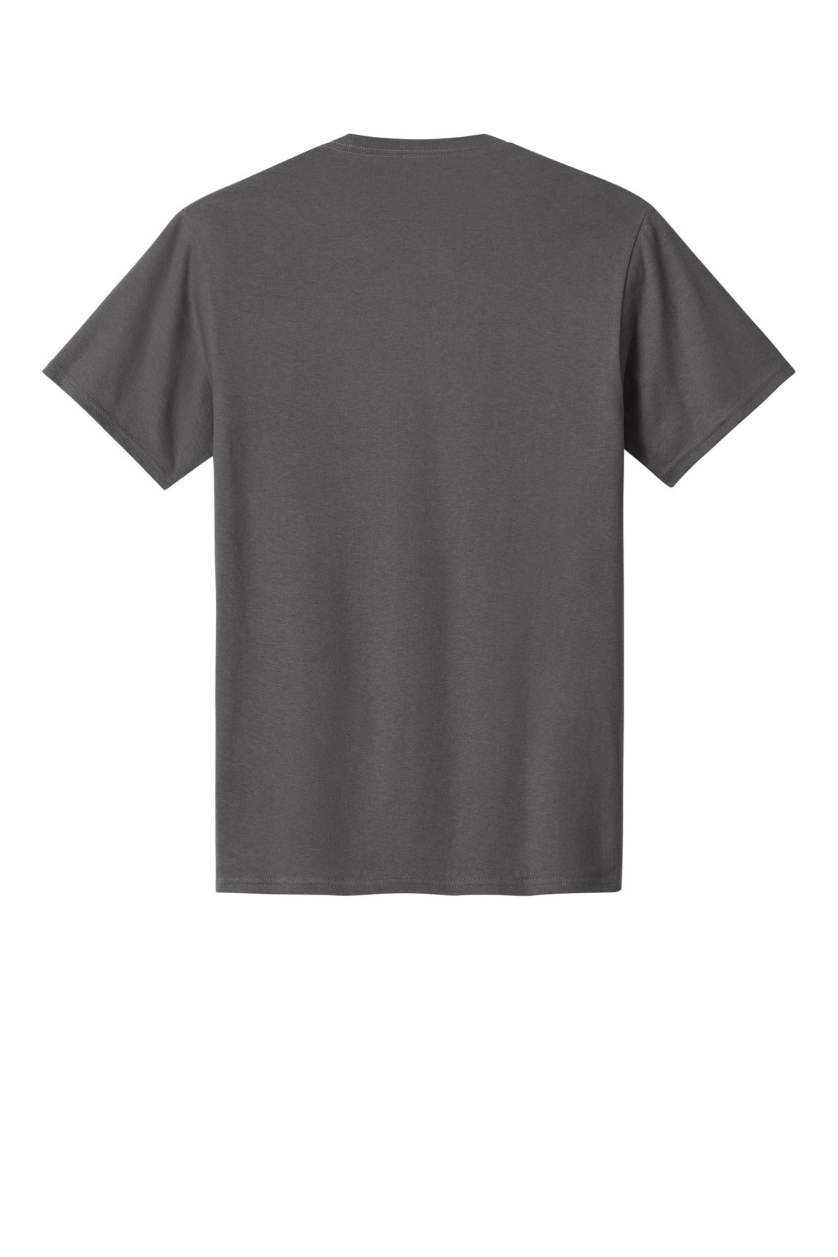 Rear View of Charcoal Port & Co Core Cotton Tee. PC54