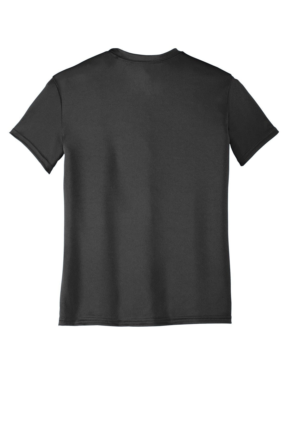 Rear View of Charcoal Port & Co Youth Performance Tee. PC380Y
