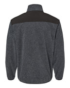 Rear View of Charcoal Ranger Melange Fleece Pullover - 7353