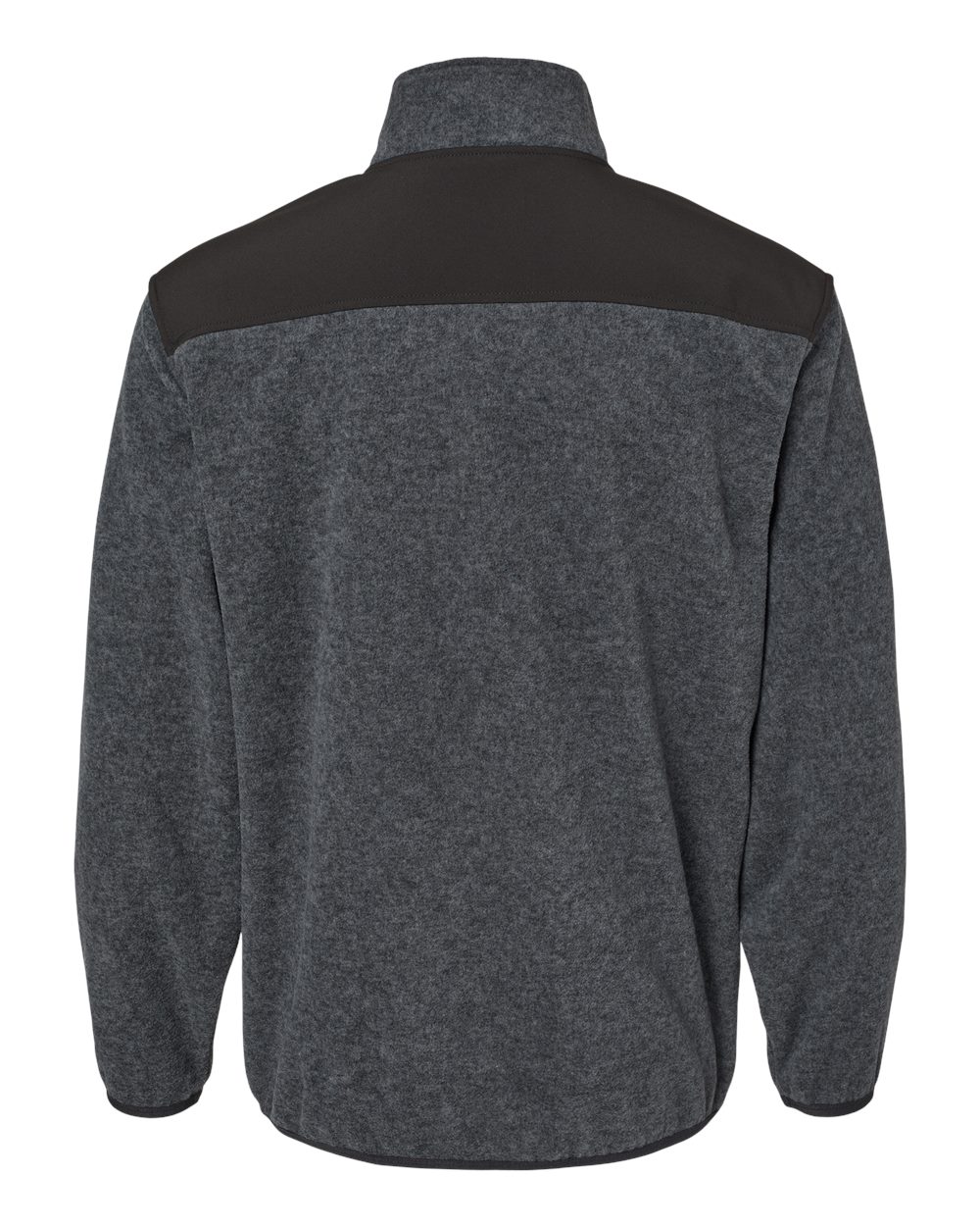 Rear View of Charcoal Ranger Melange Fleece Pullover - 7353