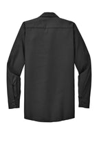 Rear View of Charcoal. Red Kap Long Sleeve Industrial Work Shirt. SP14