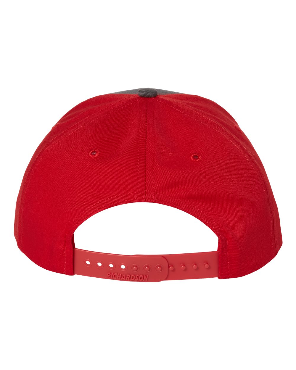 Rear View of Charcoal/ Red Twill Back Trucker Cap - 312