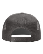 Rear View of Charcoal Seven-Panel Trucker Cap - 168