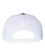 Rear View of Charcoal/ White Five-Panel Classic Trucker Cap - 6006