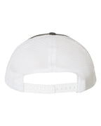 Rear View of Charcoal/ White Garment-Washed Trucker Cap - 111