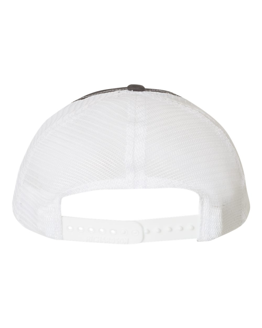 Rear View of Charcoal/ White Garment-Washed Trucker Cap - 111