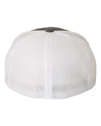 Rear View of Charcoal/ White Trucker Cap - 6511