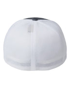 Rear View of Charcoal/ White Unipanel™ Trucker Cap - 5511UP