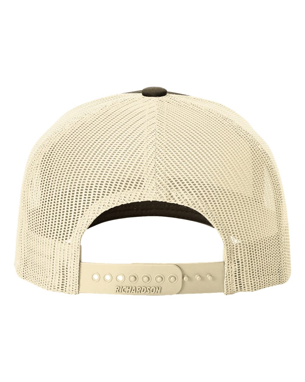 Rear View of Chocolate Chip/ Birch Five-Panel Trucker Cap - 112FP