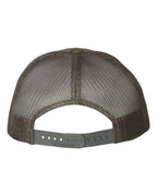 Rear View of Chocolate Chip/ Grey Brown Low Pro Trucker Cap - 115